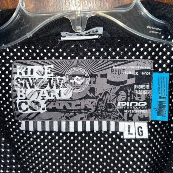 Ride Snowboard Mens Large Gatewood Blue Striped Snowboading Skiing Winter Jacket - Picture 7 of 11